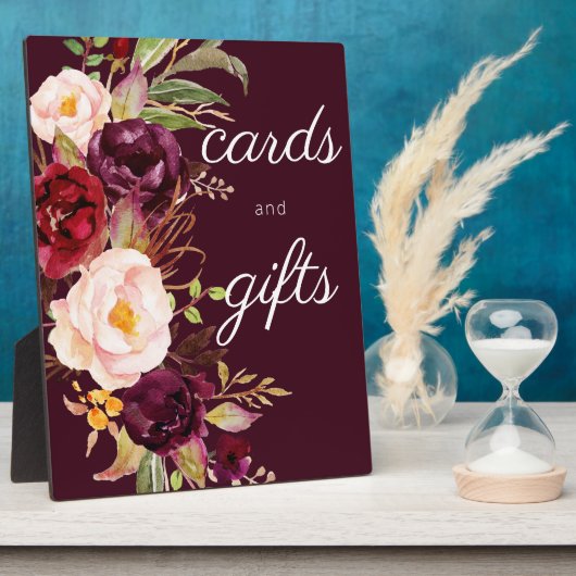 ブルガンディマルサラフローラゲストブックサイン フォトプラーク (側面)