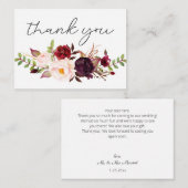 ブルガンディマルサラフローラスモールサンキューホワイト ノートカード (正面/裏面)