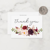 ブルガンディマルサラフローラスモールサンキューホワイト ノートカード (正面/裏面インサイチュ)