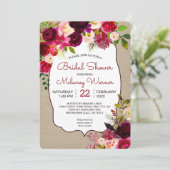 ブルガンディマルサラフローラブライダルシャワー招待状 招待状 (スタンド正面)