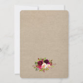 ブルガンディマルサラフローラブライダルシャワー招待状 招待状 (裏面)