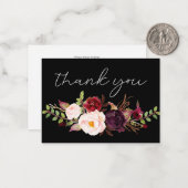 ブルガンディマルサラフローラブラックスモールサンキュー ノートカード (正面/裏面インサイチュ)