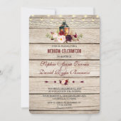 ブルガンディマルサラフローラランタンウェディング招待 招待状 (正面)