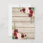 ブルガンディマルサラフローラランタンウェディングRSVP 出欠カード (裏面)