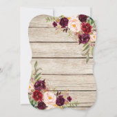 ブルガンディマルサラフローラランタンブライダルシャワー 招待状 (裏面)