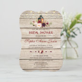 ブルガンディマルサラフローラランタンブライダルシャワー 招待状 (スタンド正面)