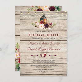 ブルガンディマルサラフローラランタンリハーサルディナー 招待状