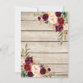 ブルガンディマルサラフローラランタン婚約パーティ 招待状 (裏面)