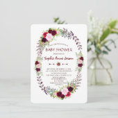 ブルガンディマルサラフローラリースベビーシャワー 招待状 (スタンド正面)