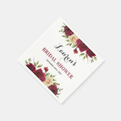 ブルガンディマルサラフローラ冬ブライダルシャワー紙 スタンダードカクテルナプキン (角)