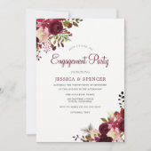 ブルガンディマルサラフローラ婚約パーティ招待状 招待状 (正面)