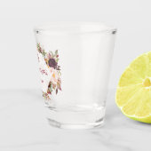 ブルガンディマルサラフローラ幾何学モノグラム ショットグラス (右)