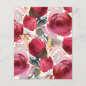 ブルガンディマルサラフローラ格安結婚式招待状 (裏面)