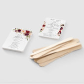 ブルガンディマルサラフローラ結婚式 プログラムホワイトV2 ハンドファン (組立なし)