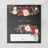 ブルガンディマルサラフローラ – ブラック プレイスカード (外部開封)