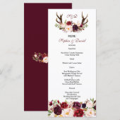 ブルガンディマルサラフローラ〔雄ジカの〕枝角モノグラムメニュー メニュー (正面/裏面)