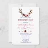 ブルガンディマルサラフローラ〔雄ジカの〕枝角婚約パーティ 招待状 (正面)