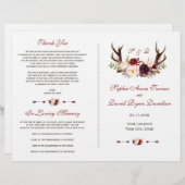 ブルガンディマルサラフローラ〔雄ジカの〕枝角結婚式 プログラム (正面/裏面)