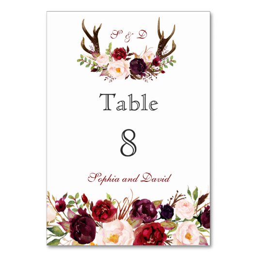 ブルガンディマルサラフローラ〔雄ジカの〕枝角表番号 テーブルナンバー (正面)