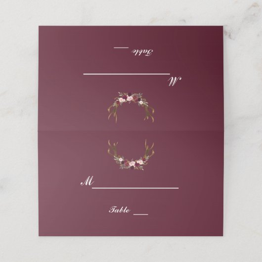 ブルガンディマルサラフローラ〔雄ジカの〕枝角表番号 プレイスカード (外部開封)