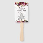 ブルガンディマルサラボヘミアンフローラ結婚式 プログラム ハンドファン (正面)