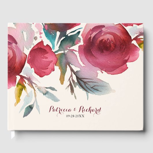 ブルガンディマルサラボホフローラロマン結婚ティック ゲストブック (正面)