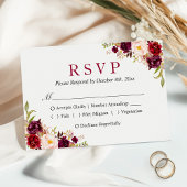 ブルガンディマルサラレッドフローラ食事の選択結婚ズ 出欠カード