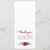 ブルガンディマルサラレッドローズフローラ結婚ズメニュー メニュー (裏面)