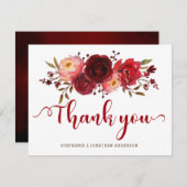 ブルガンディマルサラレッドローゼスフローラサンキュー サンキューカード (正面/裏面)