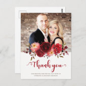 ブルガンディマルサラレッドローゼスフローラサンキュー ポストカード (正面/裏面)