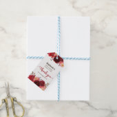 ブルガンディマルサラレッドローゼスフローラブライダルシャワー ギフトタグ (より糸付き)