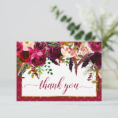 ブルガンディマルサラ素朴フローラシックサンキュー サンキューカード (スタンド正面)