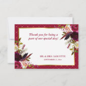 ブルガンディマルサラ素朴フローラシックサンキュー サンキューカード (裏面)