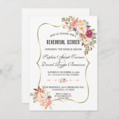 ブルガンディマルサラ赤面フローラリハーサルディナー 招待状 (正面/裏面)