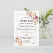 ブルガンディマルサラ赤面フローラリハーサルディナー 招待状 (スタンド正面)