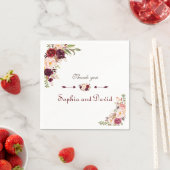 ブルガンディマルサラ赤面フローラ スタンダードカクテルナプキン (インサイチュ)