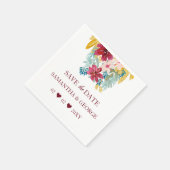 ブルガンディマルサラ金ゴールドフローラボタニッ結婚クス スタンダードカクテルナプキン (角)