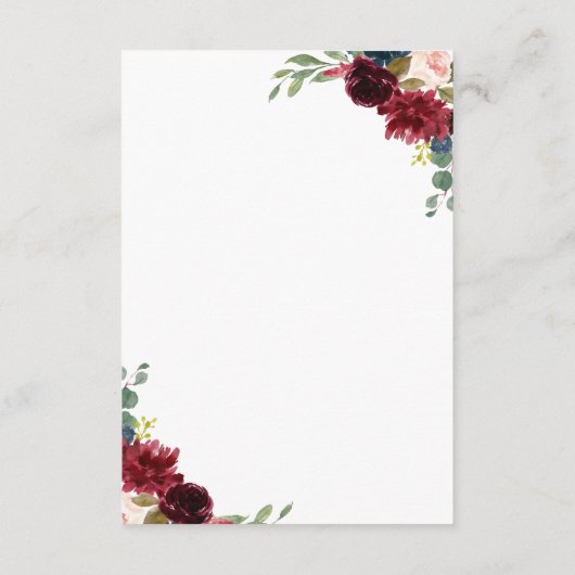 ブルガンディマルサラ&赤面フローラ結婚ズ詳細 エンクロージャーカード (裏面)