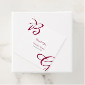 ブルガンディマルーンイニシャル秋秋の結婚式 フェイバータグ (インサイチュ)