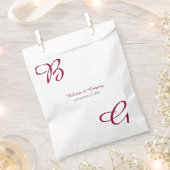 ブルガンディマルーンイニシャル秋秋の結婚式 フェイバーバッグ (クリップ留めされた状態)