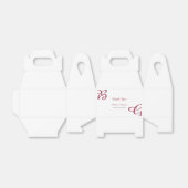 ブルガンディマルーンイニシャル秋秋の結婚式 フェイバーボックス (折り畳みなし)