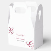 ブルガンディマルーンイニシャル秋秋の結婚式 フェイバーボックス (オープン)