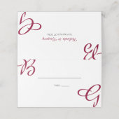 ブルガンディマルーンイニシャル秋秋の結婚式 プレイスカード (外部開封)