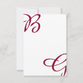 ブルガンディマルーンイニシャル秋秋の結婚式 出欠カード (裏面)