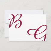 ブルガンディマルーンイニシャル秋秋の結婚式 出欠カード (裏面)