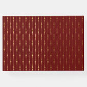 ブルガンディマルーンシャンペーン金ゴールド結婚フローラの赤 ゲストブック (裏面)