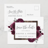 ブルガンディマルーンシルバーフローラ秋保存日 ポストカード (正面/裏面)