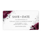 ブルガンディマルーンフローラ差出人住所ラベル ラベル (正面)