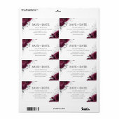 ブルガンディマルーンフローラ差出人住所ラベル ラベル (フルシート)