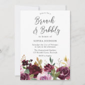 ブルガンディマルーンブランチ&バブリーブライダルシャワー 招待状 (正面)